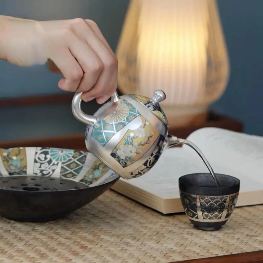 Japanese-style Teapot Porcelain Tire Package Silver Teapot Justice Cup Master Cup Tea Ceremony Accessories Tea Set Tea Infuser