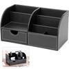 PU Leather Desk Organizer Pencil Holder Office Supplies Caddy Stationery Holder for Home School and Office Supplies