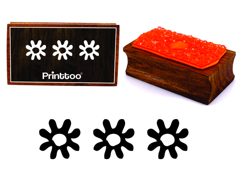 Printtoo Crafting Rectangular Tribal Seamless Pattern Wooden Rubber Stamp