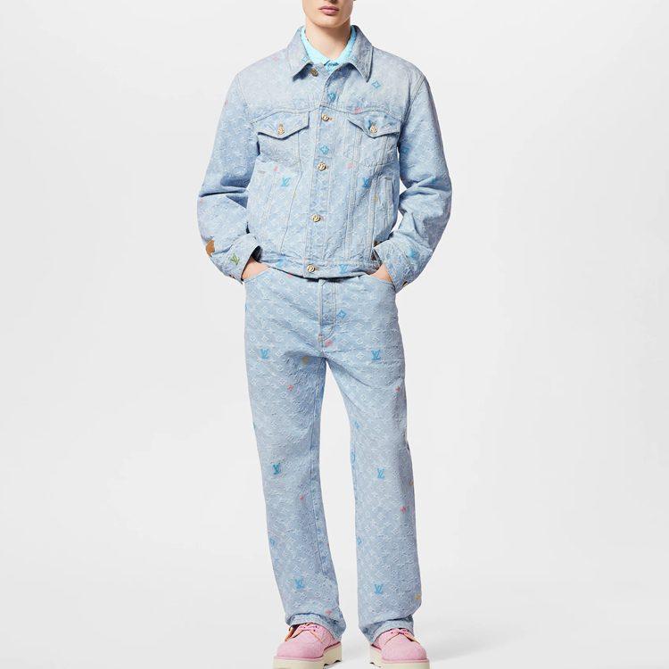 Louis Vuitton X Tyler SS24 Denim Jacket Men's Light Blue 1AFRXI