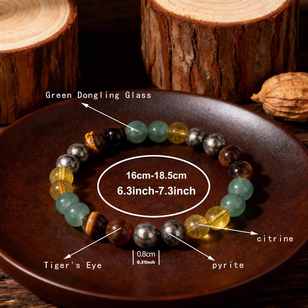 Festive Gifts Tiger Eye Green Aventurine Citrine Pyrite Beaded Bracelet Natural Fashion Jewelry For Men Women Daily Wear Gift