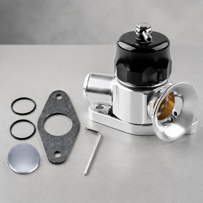 Double Port Turbos Blow Off Valves Metal for Vehicles Turbos Modification, Valves Pack with Trumpet Outlet and Installation Hardwares