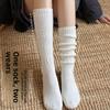 Calf Pile Socks for Women In Spring and Autumn, Brown Long and Medium Combed Cotton Long Socks for Women In Autumn and Winter
