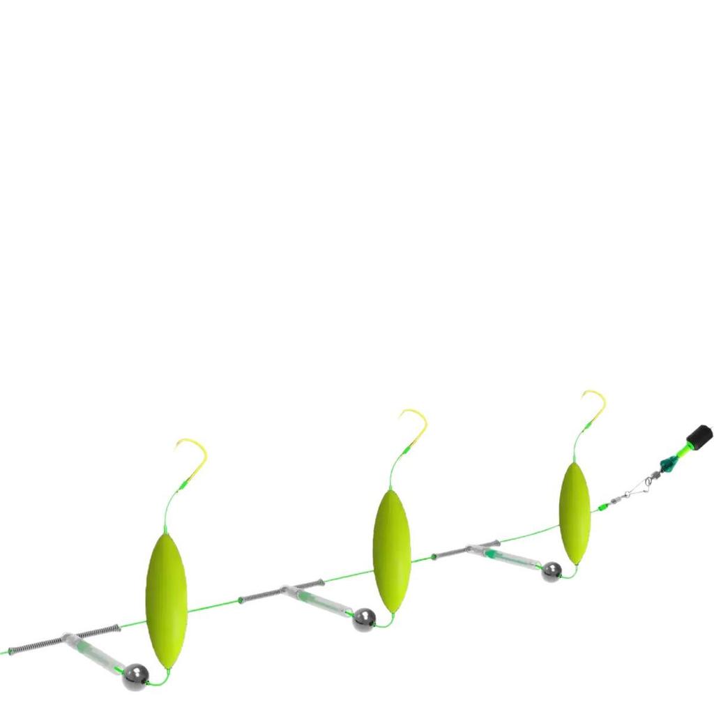 Anti-Tangle Bottom Fishing Rig with Three Hooks - Sabiki Finished, Anti-Current Iseama Reverse Leader.