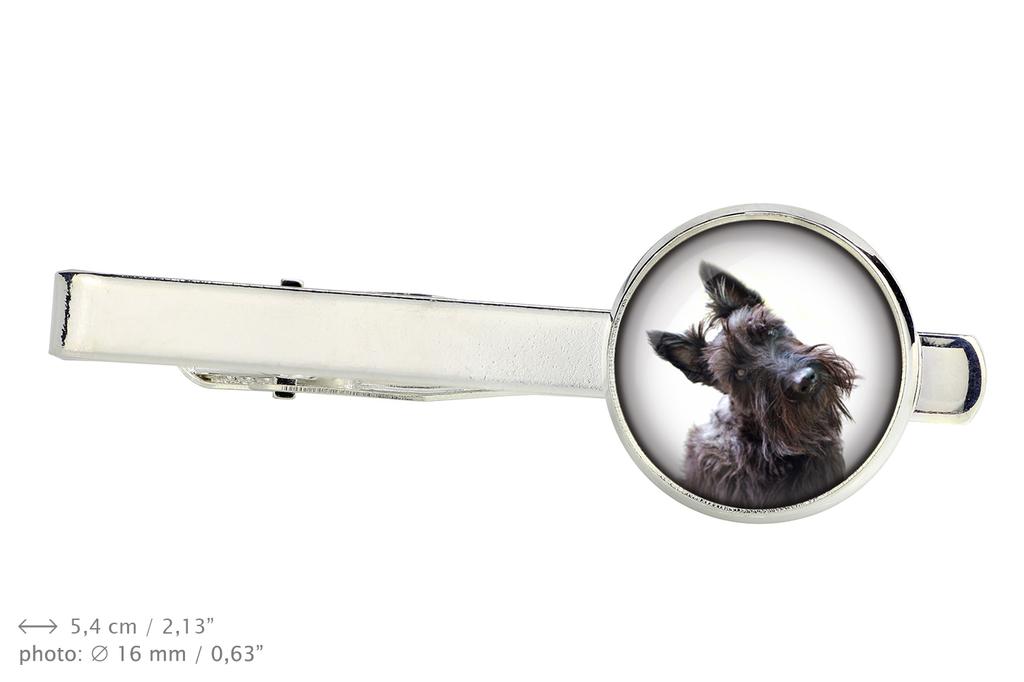 Scottish terrier, Aberdeen Terrier, Scottie, Aberdeenie - cufflinks and tie with your photo, a suit decoration, men's jewelry from the Art-Dog brand.