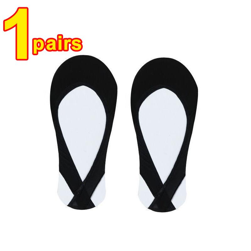 Summer Ice Silk Boat Socks Women Forefoot Pad Shallow Hollow Sling Silicone Non-Slip Invisible Sock for High Heels Shoes