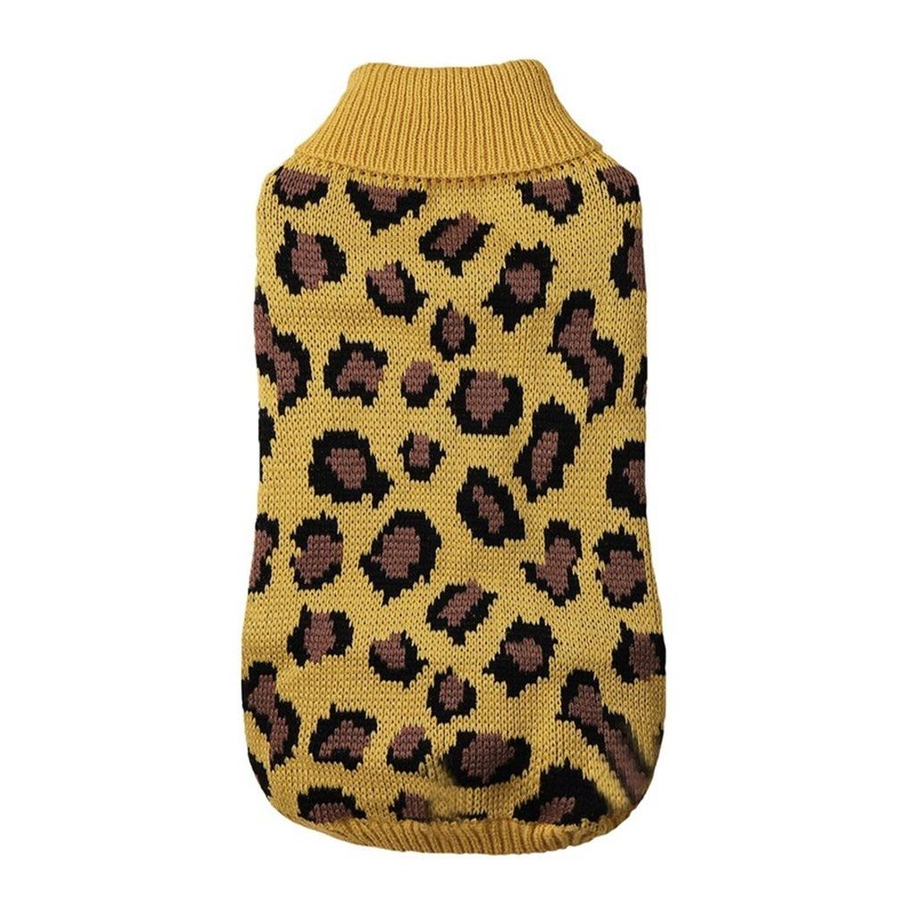Knitting Leopard Print Dog All Seasons Blouse For Small Medium Dog
