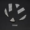 Bling Car Steering Wheel Soft Adhesive Sticker for Volkswagen, Rhinestone Emblem Logo DIY Glitter Women Accessories for VW