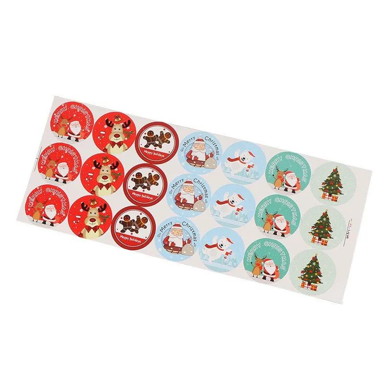 10 Sheets Christmas Series Stickers Handmade Xmas Party Gift Bag Box Decoration Baking Packaging Sealing Sticker