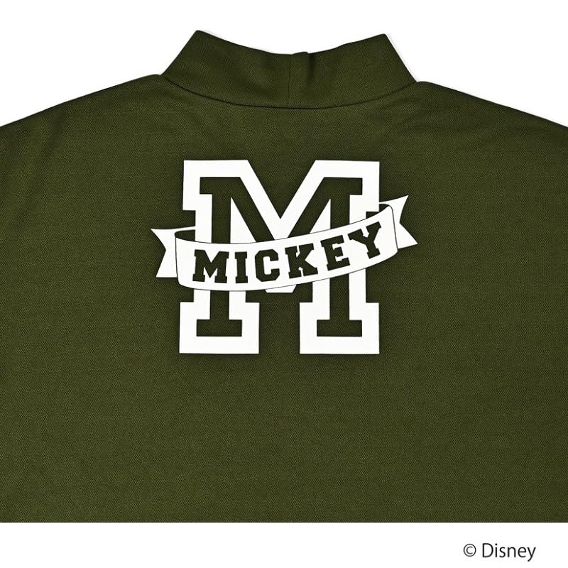 Mickey Mouse Short Sleeve Mock Neck Shirt [Delsol] (JP, Alphabet, L, Standard, Khaki)