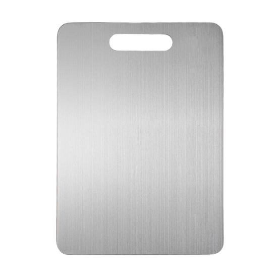 

Double-Sided Stainless Steel Cutting Board Non-Slip Kitchen Chopping Board for Meat Vegetables Dough Rust-Proof Multi-Purpose Reversible Mat 24cm