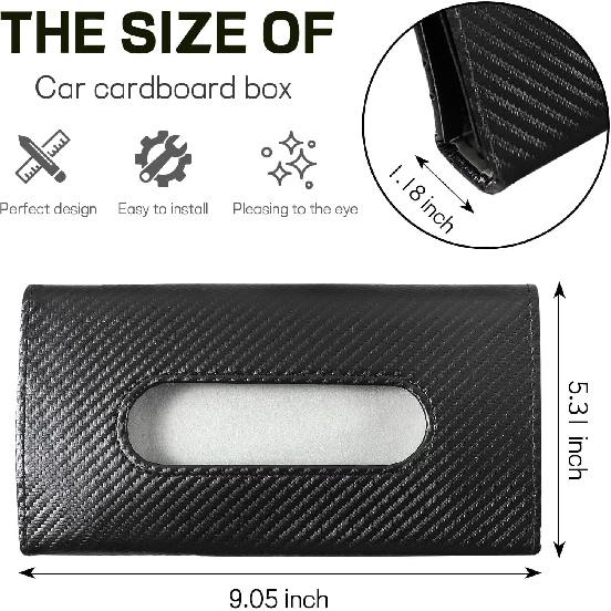 Car Tissue Holder, Leather Tissue Holder For Car Sun Visor, Rectangular Auto Sun Visor Napkin Holder Mask Dispenser, Universal Vehicle Tissue Box Sun