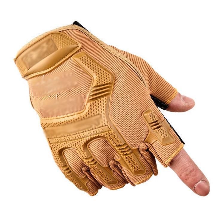 Tactical Half Finger Gloves Men's Outdoor Sports Cycling Training Anti Slip and Wear Resistant Protection Operations Military Fan Seal Special Forces