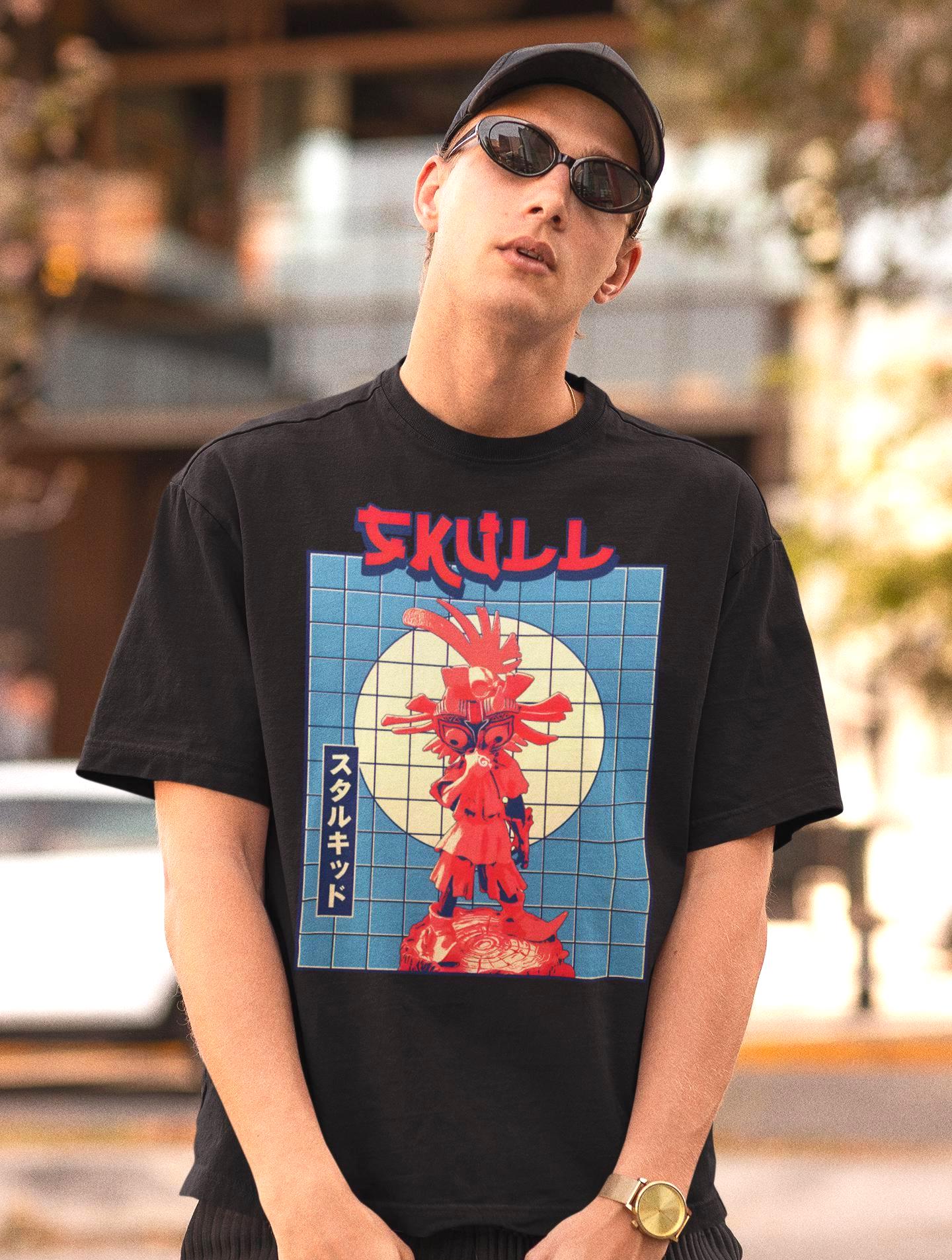 

Legend of Zelda Majora s Mask Shirt Skull Kid Retro Art,LoZ Gaming Tee Summer Men s and Women s Loose and Breathable T-shirt Top S разноцветный