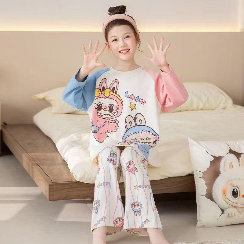 2026 Trendy Kids Cartoon Pajama Set: Long Sleeve, Airy & Comfortable for Spring/Autumn