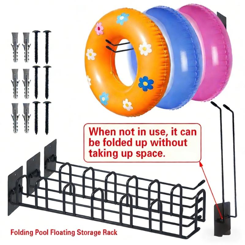 3 Pieces Strong Iron Floating Storage Rack For Swimming Pool Accessories And Outdoor Gears Organization