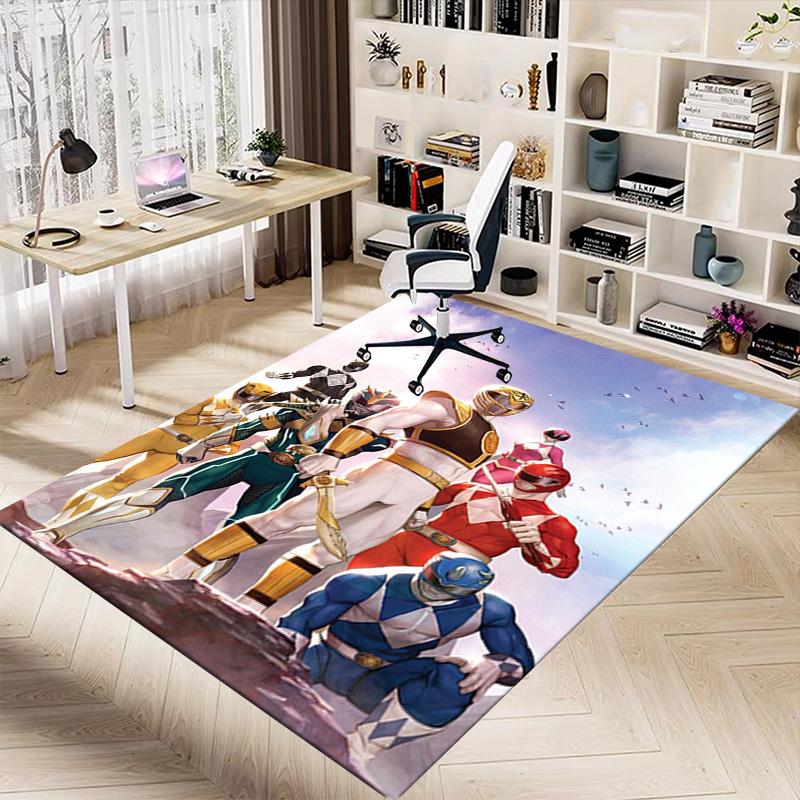 Power Rangers Team Unity Carpet For Playroom Bedroom Living Room Sofa Home Decorkids Game Area Rug Nonslip Floor Mat