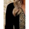 Comfortable trend casual elegant style painting leopard print element printing pattern women's clothing garden collar zipper long sleeve
