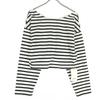 SNIDEL Border Pattern Long Sleeve Short Length Cut F SWCT241201 Women Used