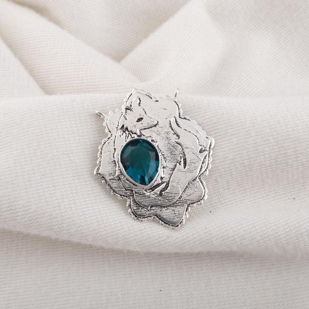 Apatite Gemstone 925 Solid Sterling Silver Handmade Antique Jewelry Gift For Mother Pendant