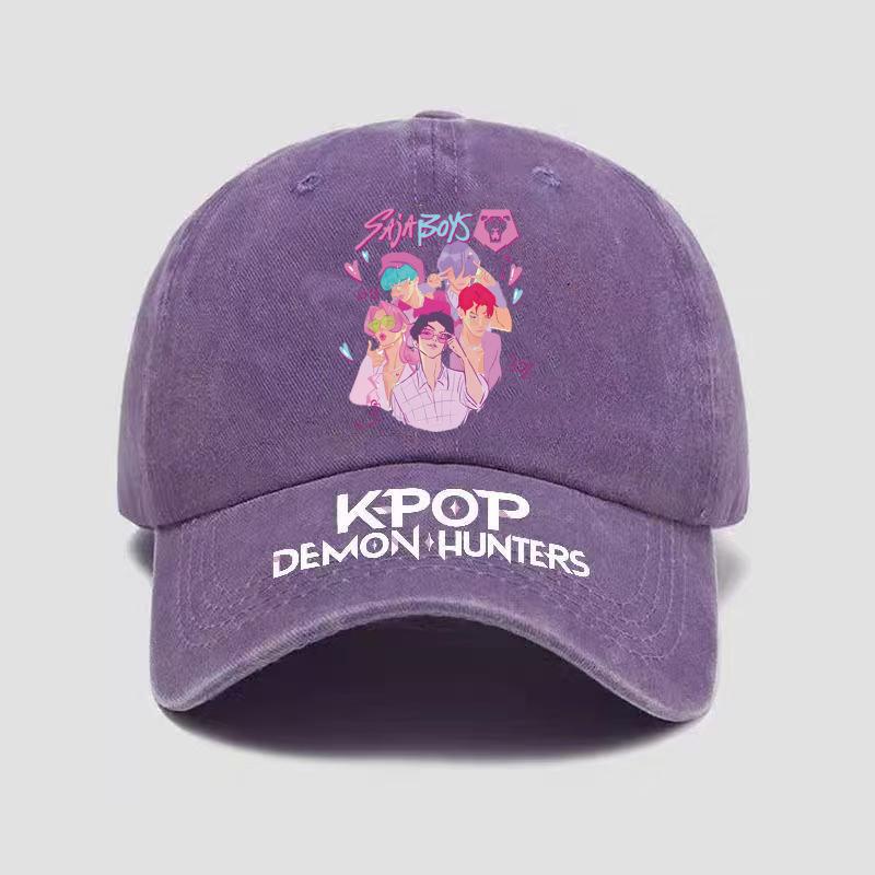 Demon Hunter Girls' Printed Baseball Cap, Retro Baseball Cap, Casual Cotton Sports Washed Cap