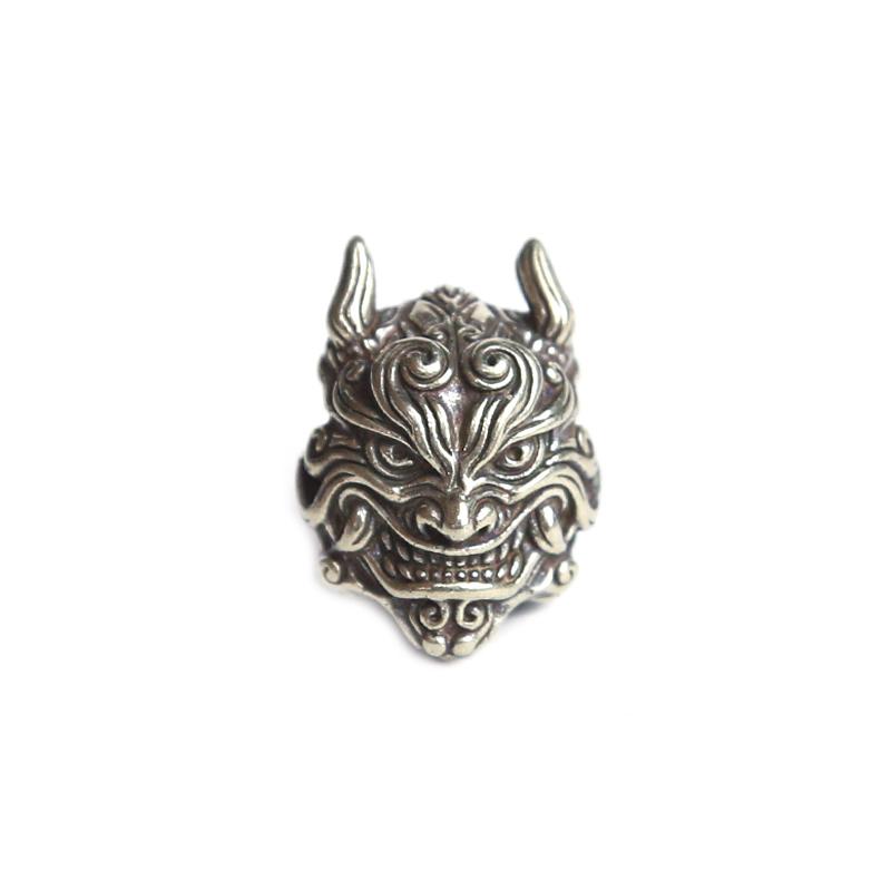 Mahakala Head Sculpture Brass Knife Beads EDC Outdoor DIY Paracord Accessories Handmade Woven Bracelet Lanyard Pendants Hangings
