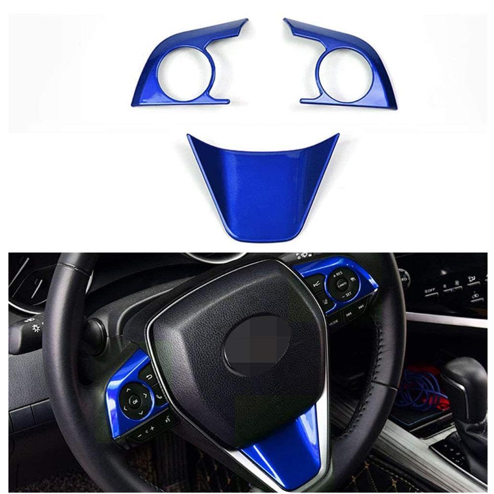 For Toyota Camry 2018- Blue Interior Steering Wheel Button Frame Trim
