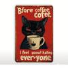 Vintage Black Cat Metal Poster Wall Art Bar Gift