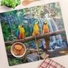 Decorative Glass Cutting and Serving Boards Parrots On a Branch 2X30X52 Cm