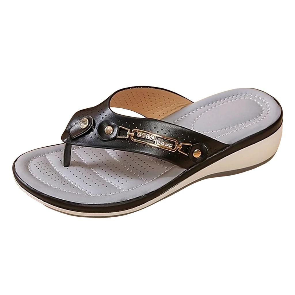 Womens Water Sandals With Hard Soles And Arch Support Wedge Heel Thick Sole Women'S Slippers Women'S Toe SandáLias Femininas