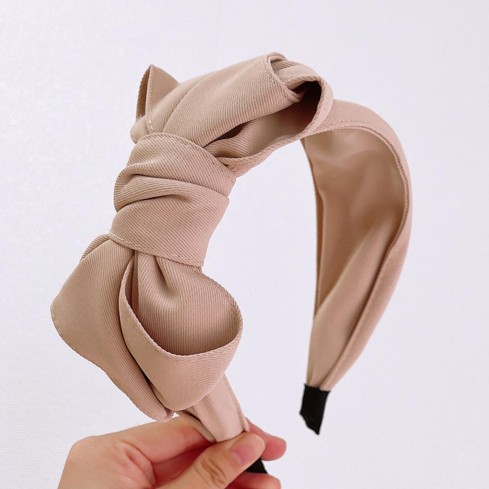 

PROLY Новая Модная Повязка На Голову Для Женщин Классическая Боковая Большая Бантовка Повязка Однотонный Тюрбан Осенние Аксессуары Для Волос