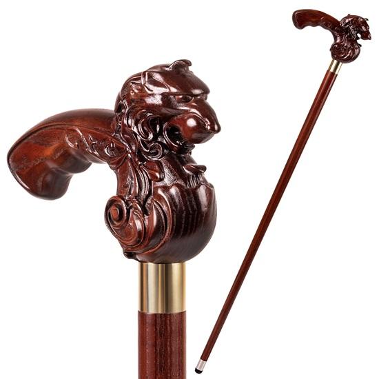 Left Cane For Men Leon King Wooden Cane For Men Hand Carved  91.44cm Fashion Derby Baston