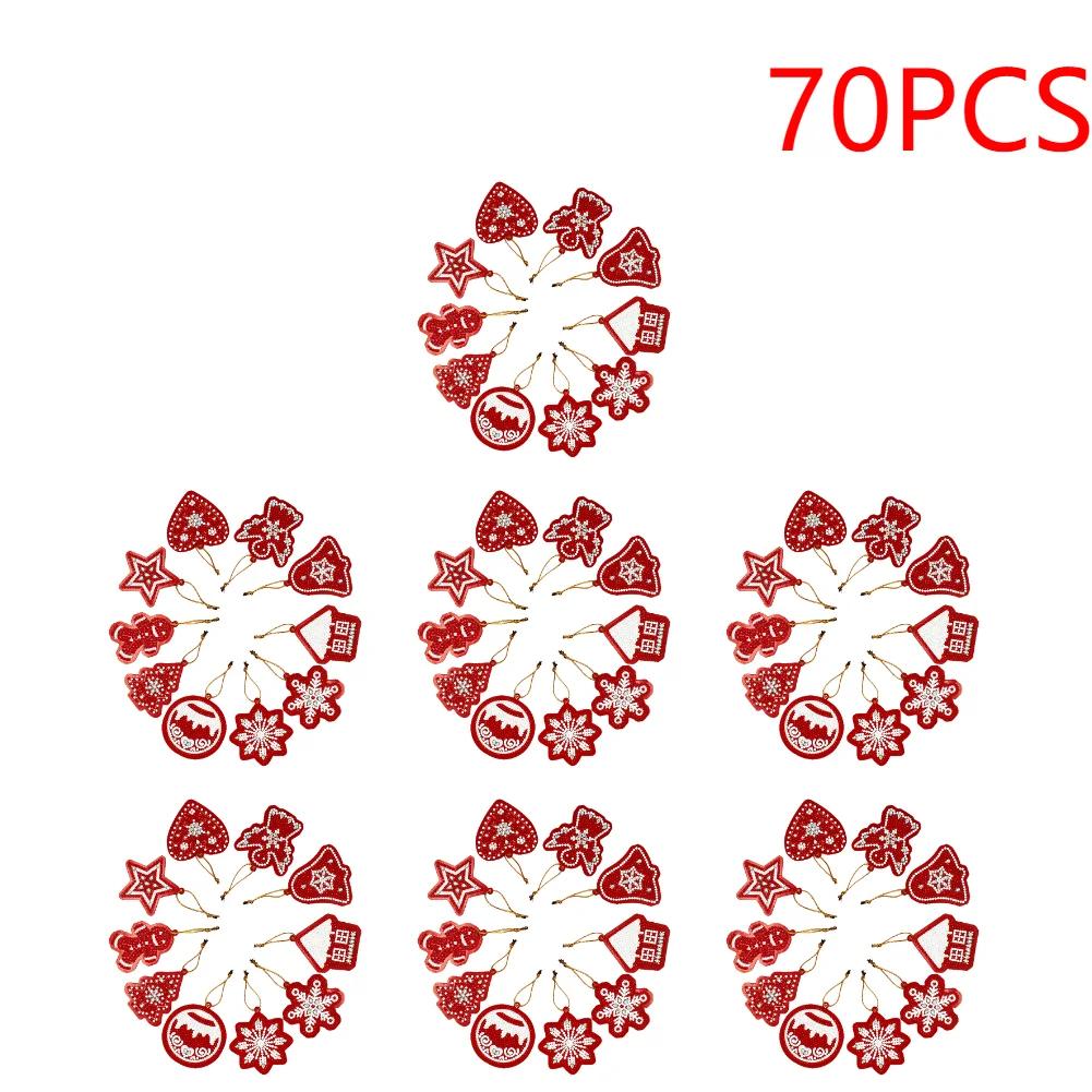 10-100Pcs Christmas Theme Diamond Painting Set Flat DIY Hanging Rhinestone Diamond Art Kit Window Xmas Tree Pendant Home Decor
