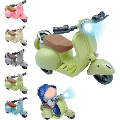 Ruokey Mini Electric Scooter Toy 360° Rotating with LED Lights and Sound Green Vehicle for Desktop Decoration