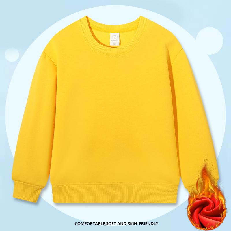 Heavy Weight Cotton Plus Velvet Hooded Sweater KID Thickened Tight Polar Fleece Pullover Hoodie Children Sweats KIDYINHR