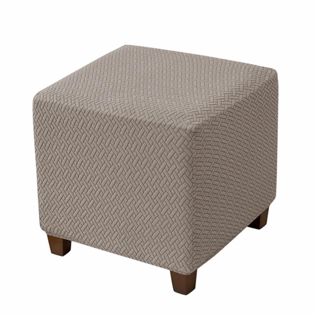 

Stretchable Ottoman Stool Cover T-shaped Pattern Jacquard Stool Cover for Dining Room хаки