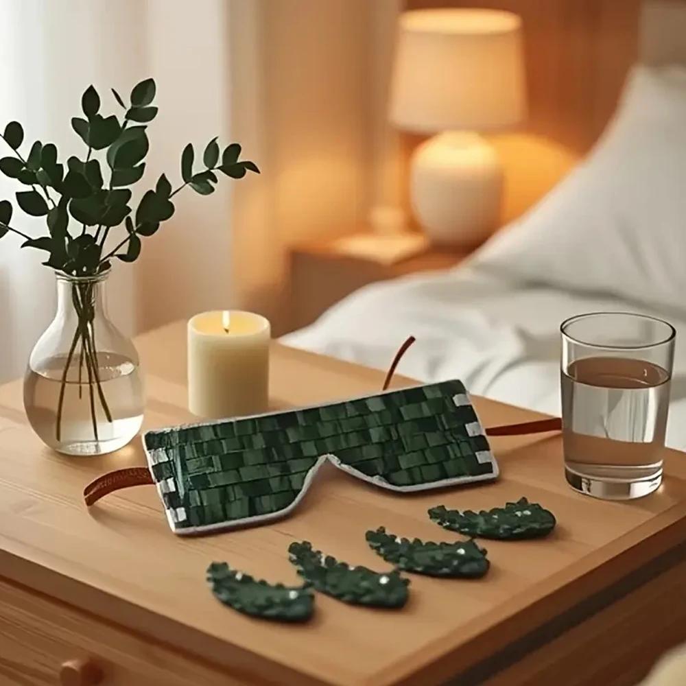 Jade Eye Mask Facial Eyes Sleeping Mask Relief Eye Cover Facial Cooling Mask Hot & Cold Therapy Soothing  Anti-Aging Skincare