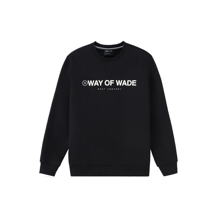 Свитшоты Li Ning Wade Collection Мужские Черные С Круглым Вырезом Утепленные Обычные AWDR839-1 XL