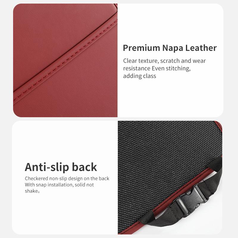 Cwvjgx1 For Mitsubishi Car Logo Seat Back Storage Leather Multifunction Hanging Box Accessories Outlander Lancer Cross Colt Xpander