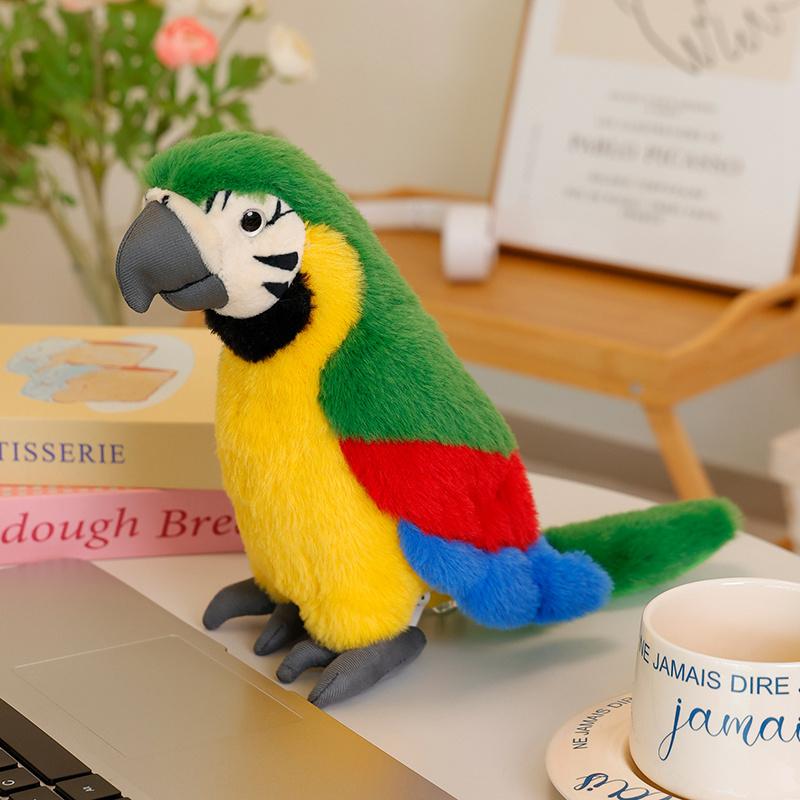 24cm Cute Lifelike Rio Macaw Parrot Plush Stuffed Animal Toy Soft Simulated Kawaii Parrot Dolls For Birthday Gift