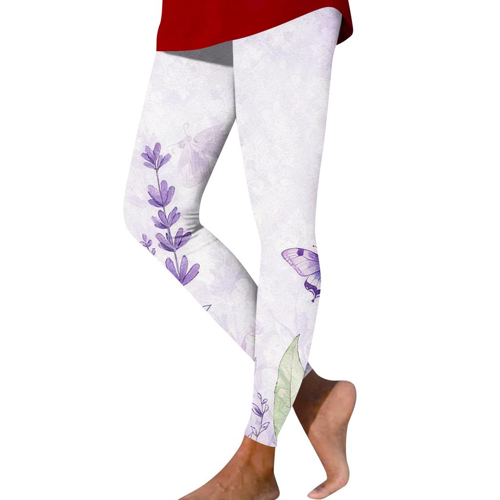 Pantaloni Casual Stampati a Gamba Dritta Moda Donna Pantaloni Yoga Stampati Slim per Esterno