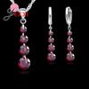 Romantic 925 Sterling Silver Link Chain Crystal Pendant Jewelry Set For Women Choker Wedding Jewelry Set