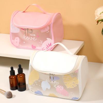 New Fashion Zipper Bag Hooking Cosmetic Bag Large Travel Toiletry Bag Transparent Waterproof Organizing Cosmetics