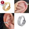 G23 Titanium Daith Cartilage Earrings 16G Helix Nose Septum Piercing Conch Hinged Clicker Body Jewelry Ear Ring Zircon