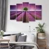 Five Piece Picture Canvas Print Flower Meadow Lavender Landscape