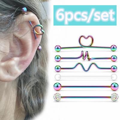 1-4PC Gun Pistol Shape Steel Daith Helix Ear Stud CZ Crystal Tragus Cartilage US 1-4PC Gun Pistol Shape Steel Daith Helix Ear Stud CZ Crystal Tragus Cartilage US