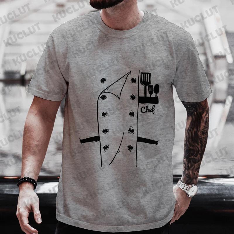 Funny Chef T Shirt Men Short Sleeve Cook Chef Tshirt Fashion Graphic Oneck Summer Short Sleeve Tee Mens Oversized Tshirts