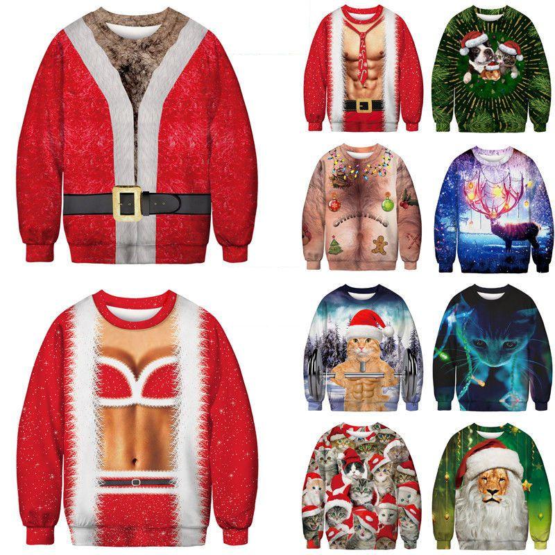 Festive Men's Christmas 3d Graphic Print Pullover Hoodie Sweatshirt With Soft Material