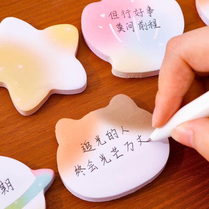 Gradient Sticky Notes for Students Cute and Sticky Note Taking Notes That Can Be Pasted Messages Stationery 3pcs