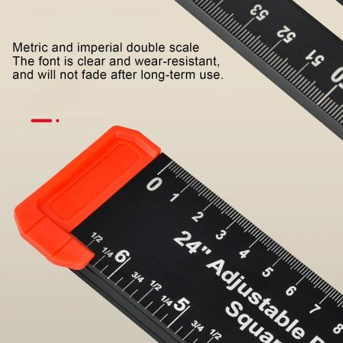 Aluminum Alloy T-Square, Multifunctional Woodworking Measuring Ruler Tool for Carpentry, Architecture, Drawing, and Painting. Sliding Woodworking Rule